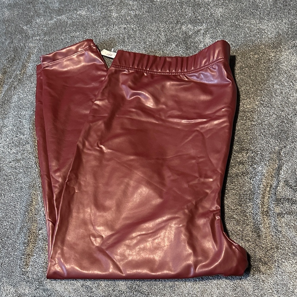 Old Navy Burgundy Pleather Like Leggings